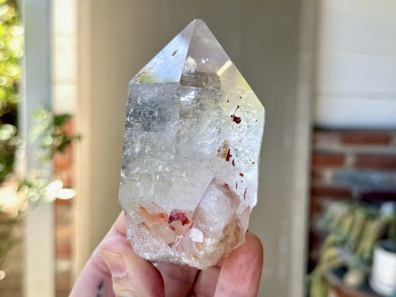 Cathedral Quartz with Red Magnesite Inclusions, 431g, New Find, Akashic Record, Gouveia, Minas Gerais, Brazil X522