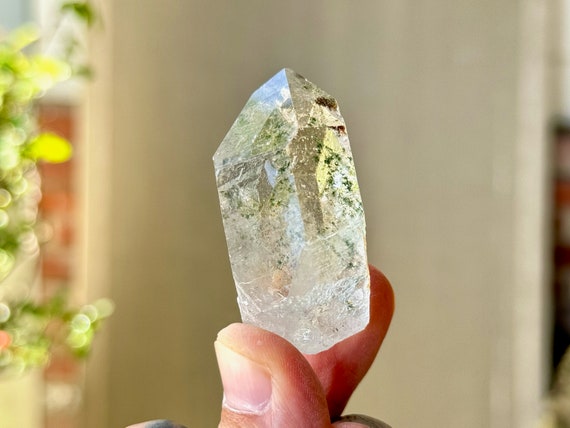 Green Chlorite Phantom Quartz, Water Clear, 51g, Crystal for Purification, Corinto, Minas Gerais, Brazil P737