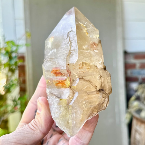 BG3 Adaptogenic Citrine from Original BG3 Locale, 898g, Exquisite Elestial Scepter Formation, Energy Balancing Crystal, Piaui, Brazil W139