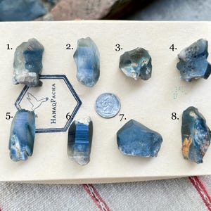 Blue Tara Nightshade Quartz, Choose ONE of 8 Crystals with Vibrant Blue Riebeckite Inclusions, Itacambira, Minas Gerais, Brazil R718