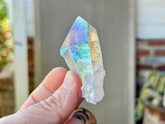 Opal Aura Starbrary Quartz, 58g, Rare Find, Angel Aura Quartz with Star Markings and Platinum, Cosmic Consciousness R877