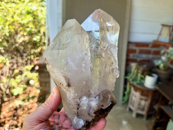 Cathedral Quartz, Tantric Twin with Lepidolite Inclusion, 2.5 Kilo, Aracuai, Minas Gerais, Brazil V496