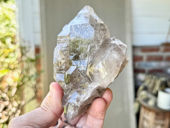 Smoky Elestial Quartz, 460g, New Find, Grounding & Protection, Manifestation Crystal, Aracuai, Minas Gerais, Brazil W187