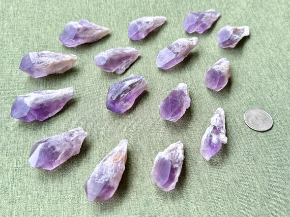 Root Amethyst, Third Eye & Crown Chakra, Choose 1, 5 or 10 pcs, Amethyst Points for Crystal Grid or Jewelry, Bahia, Brazil WS092-B