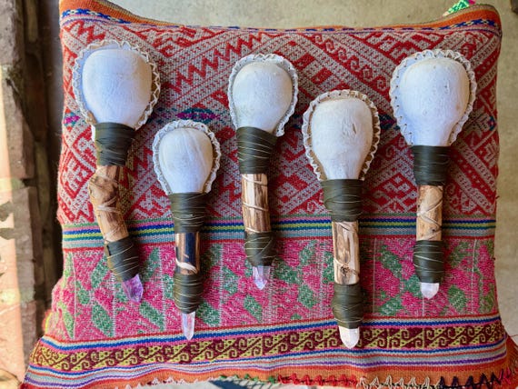 Shaman Rattle with Amethyst, Traditional Andean Rattle for Plant Medicine Ceremony, Handmade in Peru