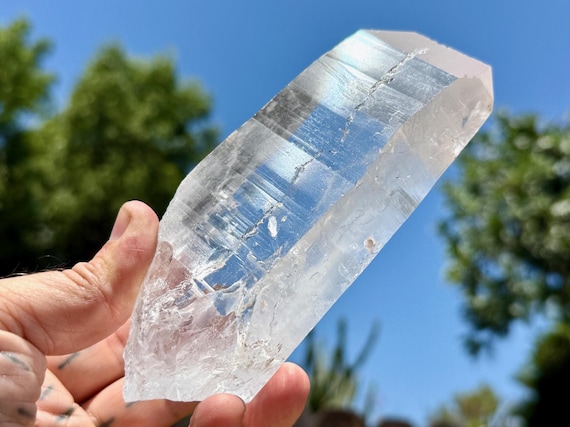Lightning Strike Quartz, Water Clear and Tabular Formation, 870g, Amplifies Prana & Chi, Diamantina, Minas Gerais, Brazil W053