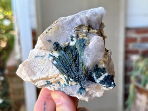 Quartz with Blue Tourmaline & Feldspar, Unicorn Stone, 567g, Coronel Murta, Minas Gerais, Brazil V255