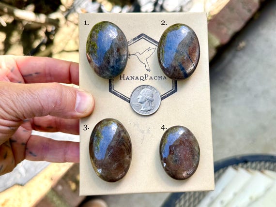 Bronze Sapphire, Choose ONE of Four, Polished Sapphire Palm Stones, Root Chakra Stone of Calmness & Stability, India S368