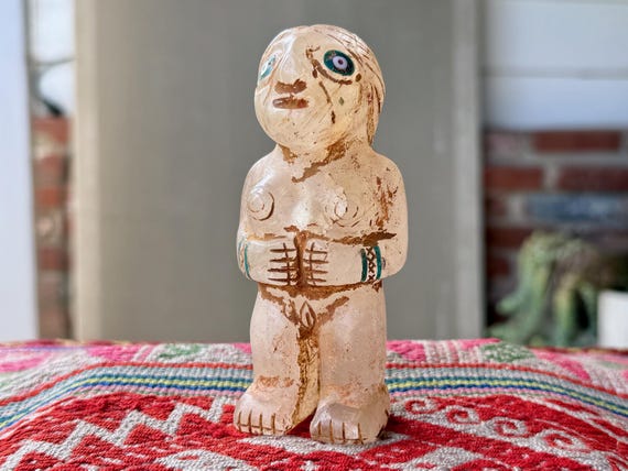 Pachamama Statue, Hand Carved from Native Quartz, Mother Earth Deity for Shamanic Altar, Made in Peru RL2