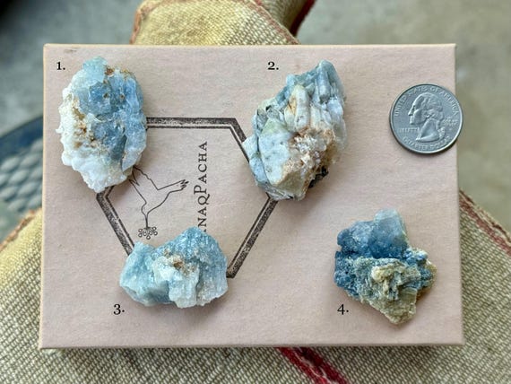 Indicolite Quartz, Blue Tourmaline Inclusion, Choose ONE of Four, Psychic Ability & Mediumship, Jenipapo, Minas Gerais, Brazil T564