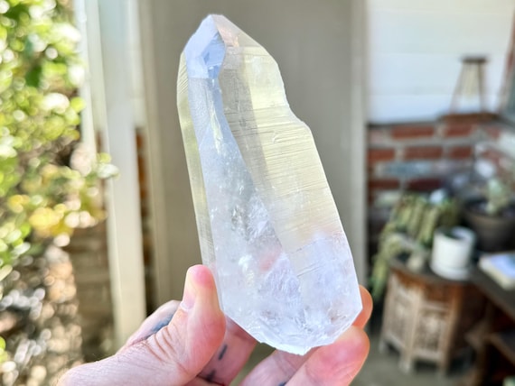 Lemurian Quartz, Water Clear with Unique ET  Double Termination, 407g, New Find, Bahia, Brazil W612