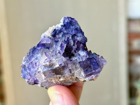 Purple Fluorite, Natural Cubic Formation, 94g, Old Find, Dream Crystal, Esperanza Mine, Melchor Musquiz, Coahuila, Mexico T898