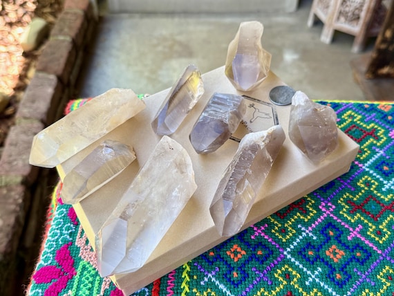 Smoky Lemurian Quartz Lot, Semi-Polished, 8 pcs (1 Kilo), Old Find, Serra do Cabral, Minas Gerais, Brazil WS218