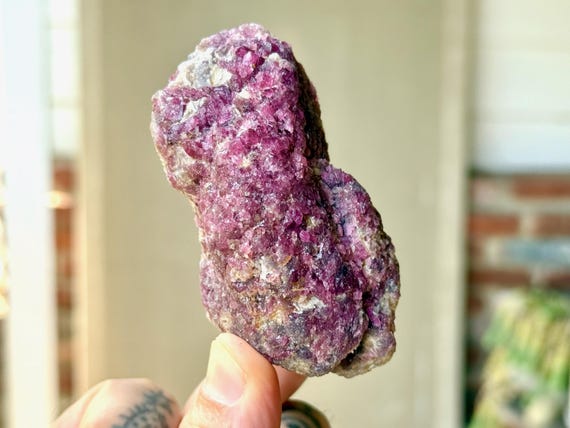 Purple Lepidolite & Pink Tourmaline, Unicorn Stone, 176g, Heart Healing and Stress Relief, Coronel Murta, Minas Gerais, Brazil W903