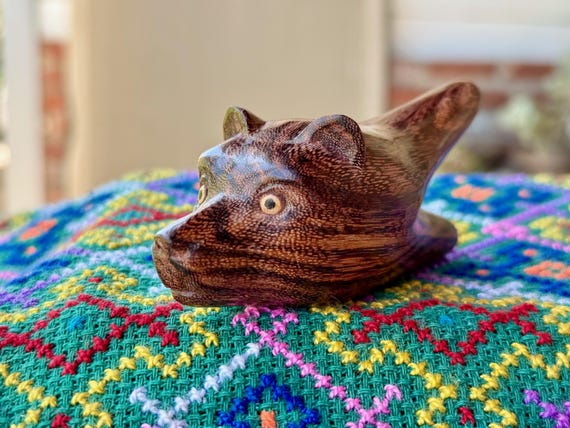 Bear Kuripe, Traditional Shamanic Applicator Pipe, Hand Carved from Natural Tamarind Wood