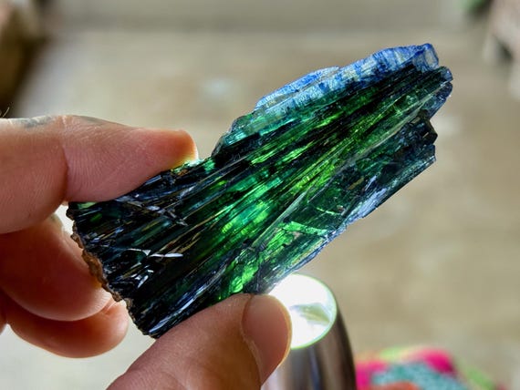 Vivianite, Natural Blue & Green Hues, 34g, Heart Chakra, Visualization and Forgiveness, Amazonas, Brazil A755