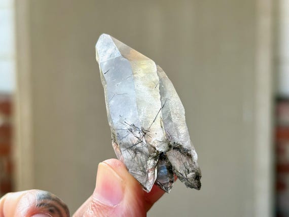 Black Tourmaline Quartz, Double Terminated, 38g, New Find, Cabo Saco Mine, Diamantina, Minas Gerais, Brazil A287