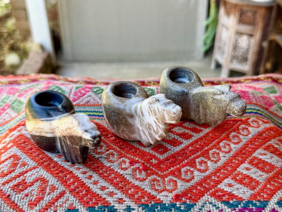 Llama Conopa Statuettes, Traditional Andean Offering Vessels, Choose ONE of Three, Hand Carved from Native Stone, Handmade in Peru