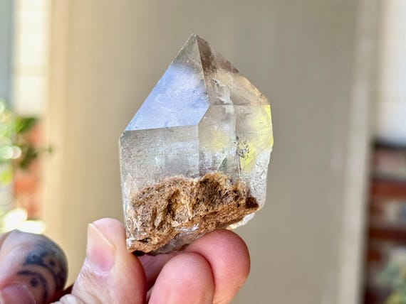 Smoky Quartz with Green Chlorite, Self-Standing, 134g, Root Chakra Crystal for Grounding & Protection, Minas Gerais, Brazil X521