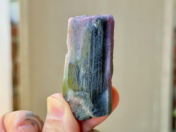 Paraiba Tourmaline, Bicolor Pink-Purple & Blue, 61g, Old Find, Rio Grande Del Norte, Brazil A696