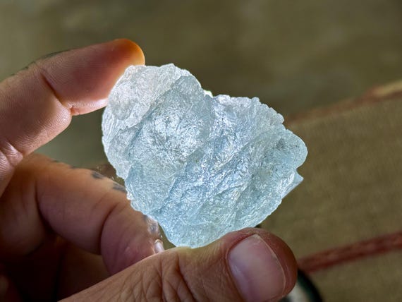 Aquamarine, Hydrothermally Etched, All Natural, 80g, Blue Beryl var. Aquamarine, Santa Cruz, Espírito Santo, Brazil T589