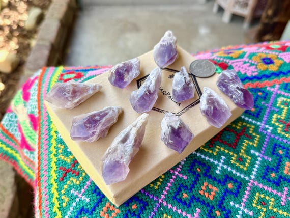 Root Amethyst, 10 pcs, Polished Facets, Third Eye & Crown Chakra, Bahia, Brazil A280