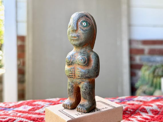 Pachamama Statue, Hand Carved from Native Ausungate Stone, MINOR SCRATCH & DENT, Mother Earth Statue for Shamanic Altar, Made in Peru