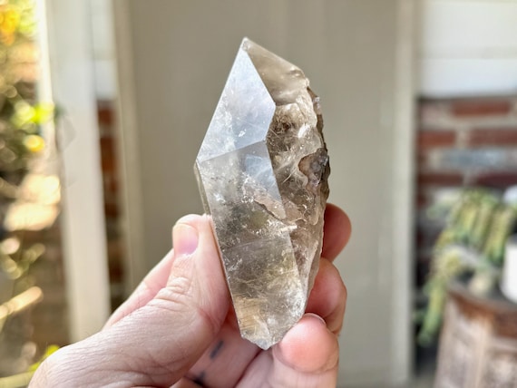 Smoky Quartz with Lodolite Inclusions, 216g, Root Chakra Crystal for Grounding, Aracuai, Minas Gerais, Brazil X067