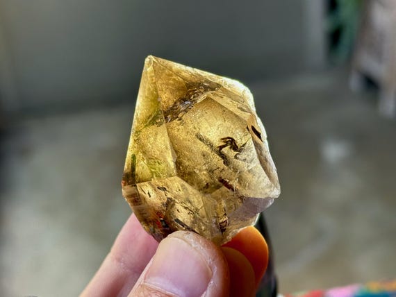 Smoky Quartz with Red Epidote, Isis Crystal, 58g, Soul Evolution & Purpose, Minas Gerais, Brazil A444