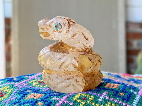 Crystal Serpent Figurine, Hand Carved from Native Quartz, Shamanic Snake Totem, Sacred Valley, Peru