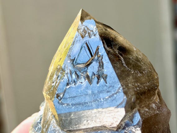 Smoky Elestial Phantom Quartz with Record Keeper, Self-Standing, 401g, New Find, Aracuai, Minas Gerais, Brazil V682