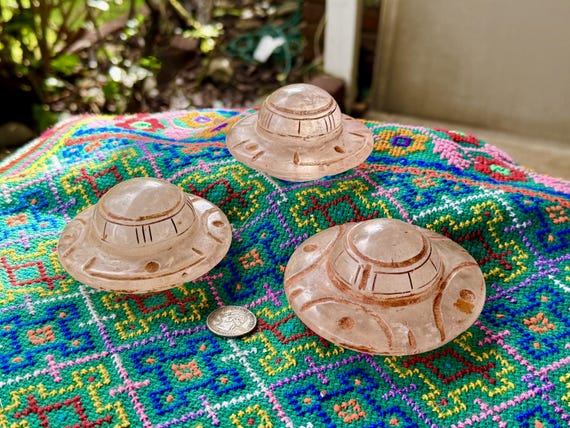 Quartz Crystal UFO, Extraterrestrial Flying Saucer, Hand Carved from Native Peruvian Quartz