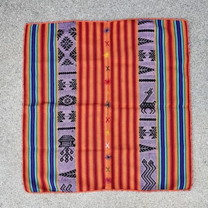 Andean Manta Cloth from Chawaytiri, Peru, 24&quot; x 24,&quot; Handwoven Mesa Cloth for Shamanic Plant Medicine Ceremony