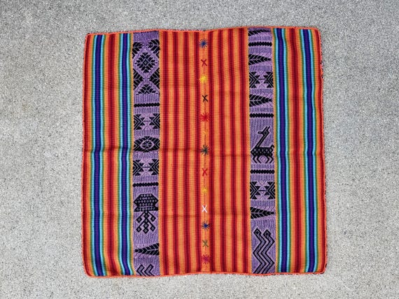 Andean Manta Cloth from Chawaytiri, Peru, 24" x 24," Handwoven Mesa Cloth for Shamanic Plant Medicine Ceremony