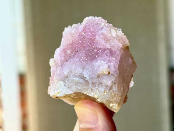Canga Rose Quartz & Citrine, Rare Scepter Formation, Self-Standing, 87g, New Find, Crystallized Rose Quartz, Taquaral, Brazil T491