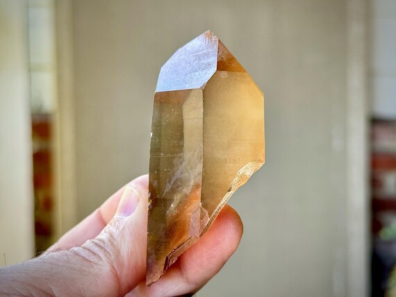 Tangerine Lemurian Quartz, Rare Dow Formation with Record Keepers, 119g, New Find, Zeca de Souza Mine, Minas Gerais, Brazil R987