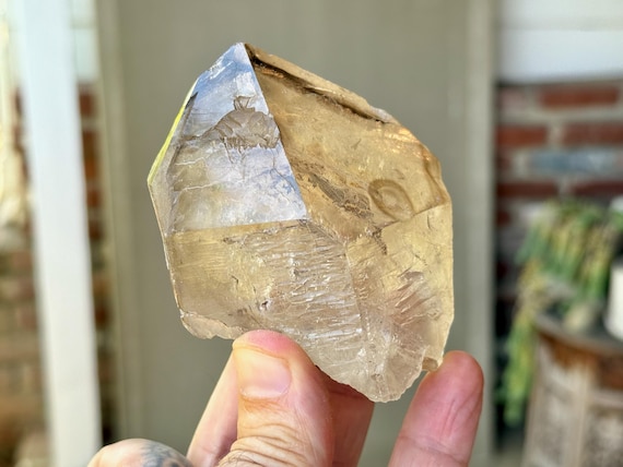 Elestial Citrine, All Natural with Etched Textures, 250g, Creativity & Manifestation, Aracuai, Minas Gerais, Brazil W936