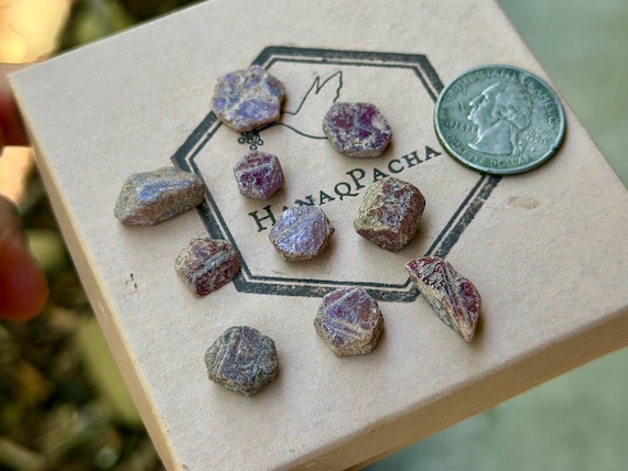 Record Keeper Ruby Lot, 10 pcs, Raw & Natural, Abundance, Kundalini Energy, India A984