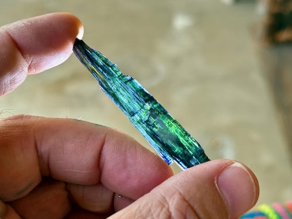 Vivianite, Blue & Green Hues, Natural Formation, 7g, Heart Chakra, Visualization and Forgiveness, Amazonas, Brazil A582