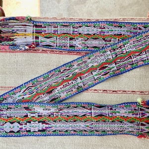 Chumpi Belt, Vintage Q&#39;ero Protection Belt for Shamanic Ceremony, Hand Woven in Apurimac Region, Peru