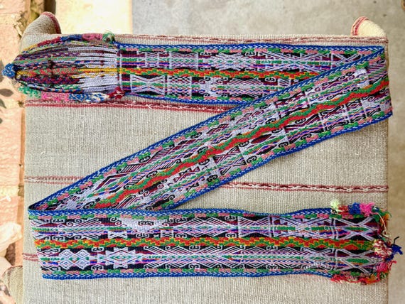 Chumpi Belt, Vintage Q'ero Protection Belt for Shamanic Ceremony, Hand Woven in Apurimac Region, Peru