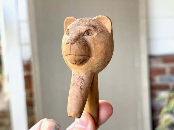 Bear Kuripe, Traditional Shamanic Applicator Pipe, Hand Carved from Solid Beech Wood