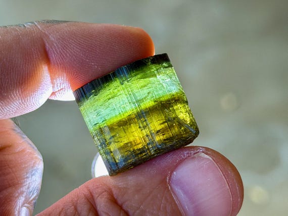 Multicolor Tourmaline, Yellow, Blue & Green, 17g, New Find, Coronel Murta, Minas Gerais, Brazil A773