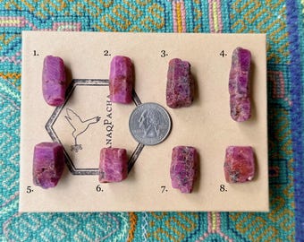 Ruby from Tanzania, Choose ONE of Eight, Natural Raw Rubies, UV Reactive, Kundalini Energy, Prosperity & Abundance S982