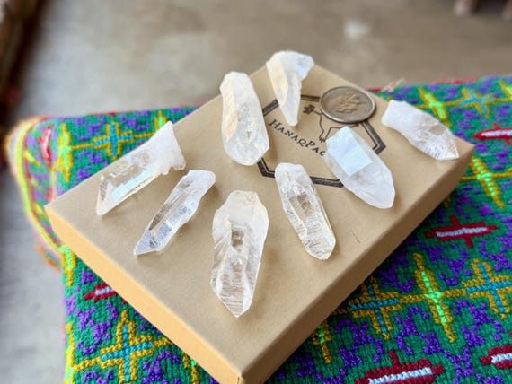 Colombian Lemurian Quartz Lot, Water Clear, 8 pcs, Old Find, Santander, Colombia B521