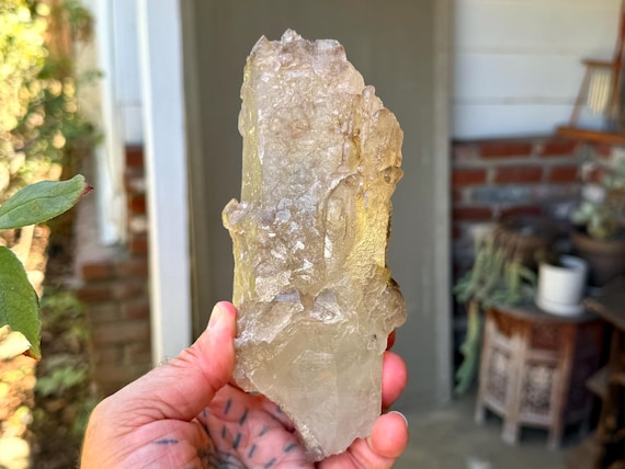Elestial Citrine, Old Soul Crystal, 904g, Manifestation & Creativity, Aracuai, Minas Gerais, Brazil V633
