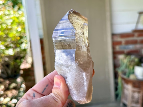 Russian Lemurian Quartz, Sacred Scribe Crystal, Water Clear, 344g, Old Find, Ancient Wisdom, Yuzhnyi Quarry, Oblast, Russia V287
