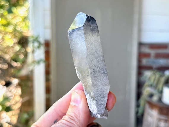 Black Phantom Lemurian Quartz, 91g, New Find, Root Chakra Crystal for Detoxification & Purification, Bahia, Brazil S378