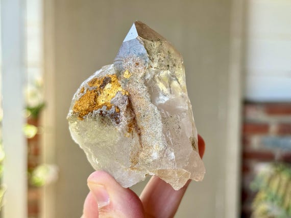 Lodolite Phantom Quartz with Green Chlorite & Hematite, Water Clear, 224g, New Find, Corinto, Minas Gerais, Brazil X952