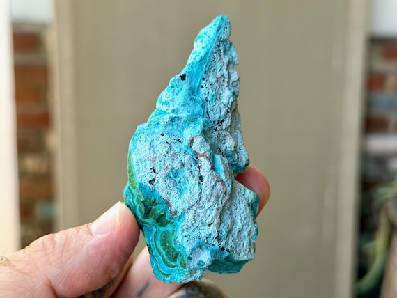 Chrysocolla with Malachite, Natural Raw & Unpolished, 95g, Throat Chakra, Congo, Africa B585